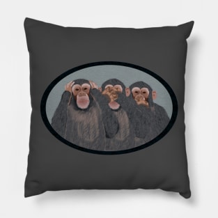 Hear No Evil, See No Evil, Speak No Evil Pillow