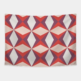 Retro Geometric Diamond Pattern Tapestry