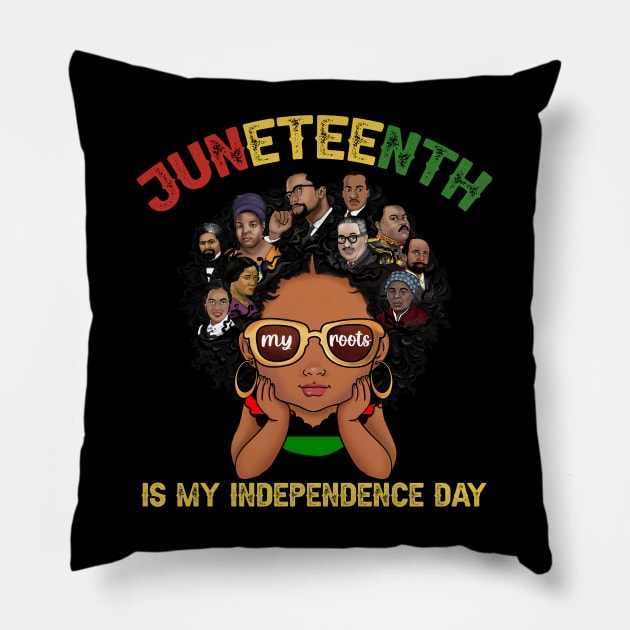 Juneteenth 1865 Juneteenth Is My Independence Day Women Kid Pillow by Sandra Holloman