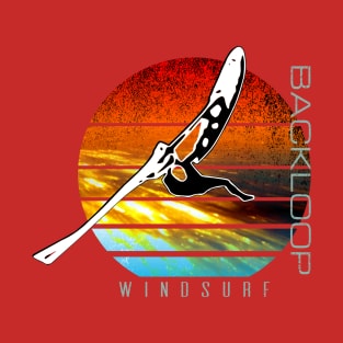 Windsurfing Jump at Sunset over Waves T-Shirt