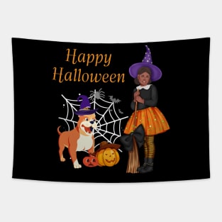 Halloween with and cute bulldog. Tapestry