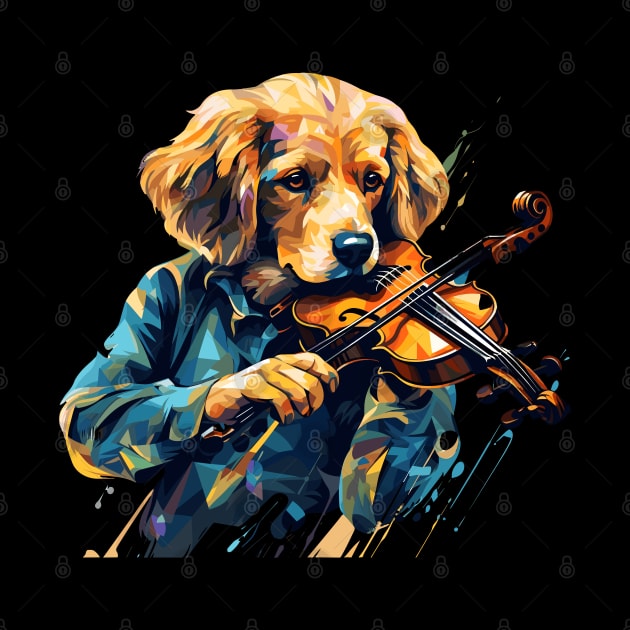 Dog playing violin by Graceful Designs