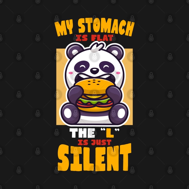 Flat Stomach Cute Panda Burger by crimsonshirt