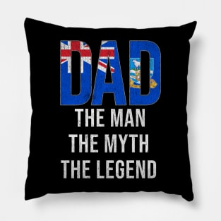 Falkland Islanders Dad The Man The Myth The Legend - Gift for Falkland Islanders Dad With Roots From Falkland Islanders Pillow