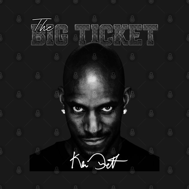 Kevin Garnett The Big Ticket Basketball Signature Vintage Retro 80s 90s Bootleg Rap Style by CarDE