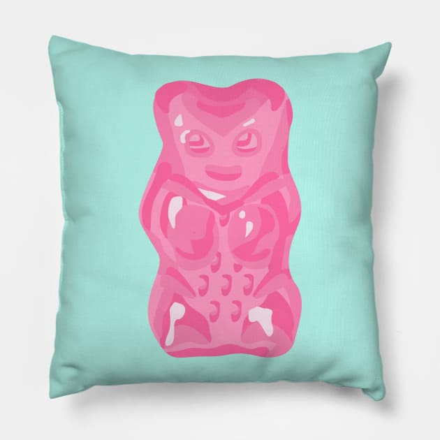 Pastel Pink Gummy Bear Pillow by XOOXOO