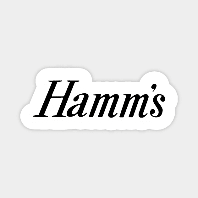 Hamm's Beer Logo - slanted serif in black Magnet by Eugene and Jonnie Tee's