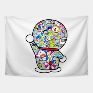 Japaness Cartoon Flower Collage Tapestry