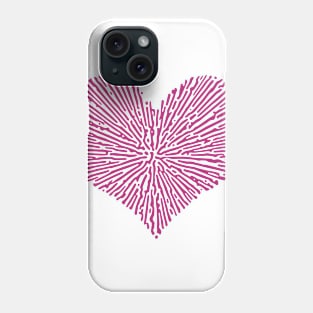 Turing Pattern Sunburst Love Heart (Pink) Phone Case