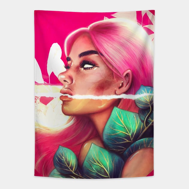 Submerse Girl Tapestry by Lyara Costa