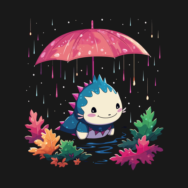 Axolotl Rainy Day With Umbrella by JH Mart