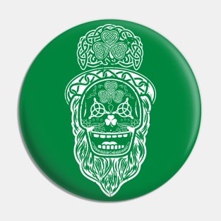 Celtic Sugar Skull (white) Pin