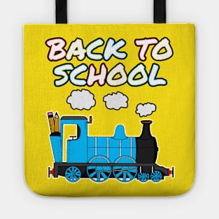 Back To School Steam Train (Blue) Tote