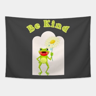 be kind funny frog Tapestry