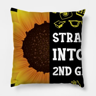 Straight into Second grade Back To School Sunflower Pillow