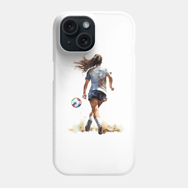 Girl Soccer Player Phone Case by RosaliArt