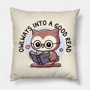 Owlways Into A Good Read Pillow