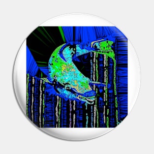 Caribbean Blue Parrot Fish Mosaic Pin