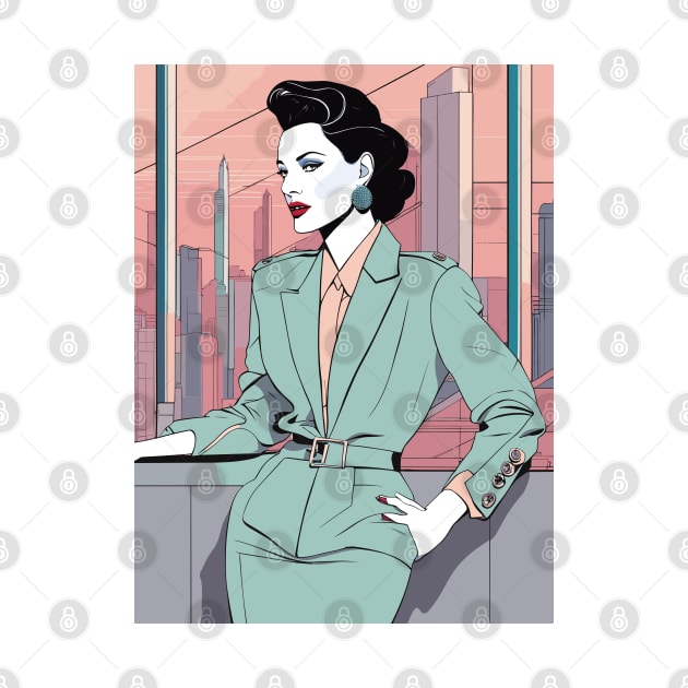 Verde Vogue Art Deco Patrick Nagel 80s by di-age7