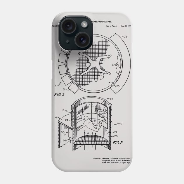 Indoor Skydiving Simulator Patent Print Phone Case by MadebyDesign