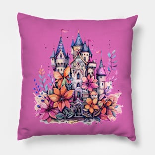 Vintage Magical Garden palace Botanical Princess Castle Pillow