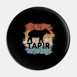 Cool Funky Retro Tapir Silhouette Vintage Style Pin