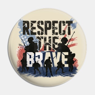 Respect The Brave Patriotic US Army Tribute Pin