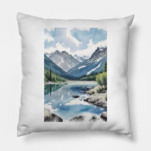 Majestic Peaks: A Glimpse of the Rocky Mountains Pillow