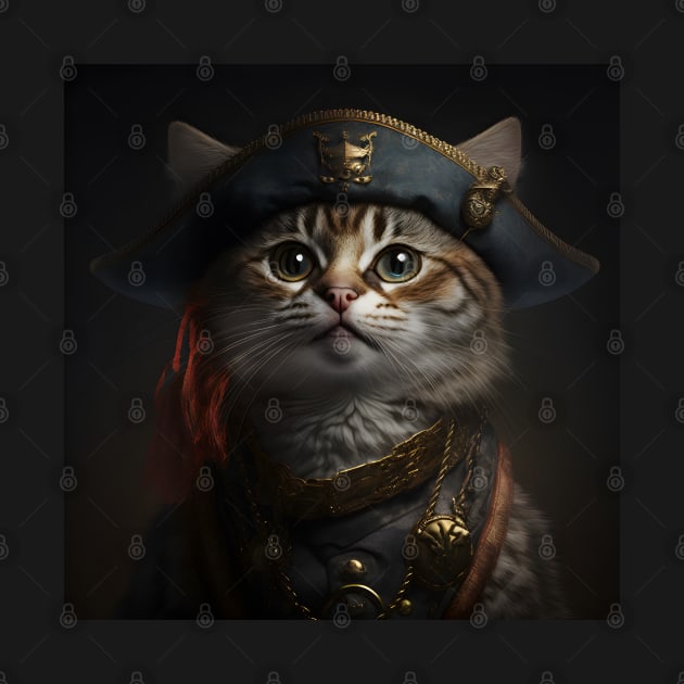 Pirate Cat in Uniform Portrait by ArtisticCorner