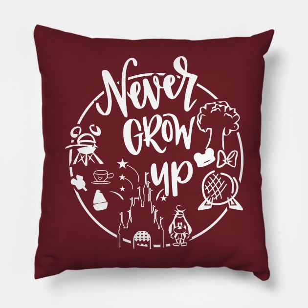 Never Grow Up Pillow by animericans