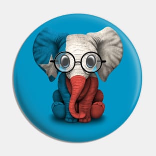 Baby Elephant with Glasses and Texas Flag Pin