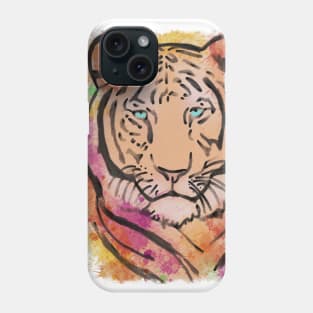 Watercolour Colourful Tiger Phone Case