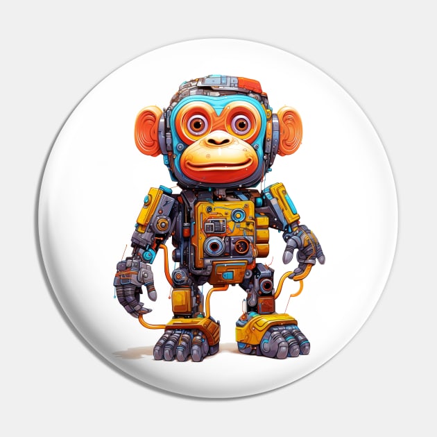 Cartoon monkey robots. T-Shirt, Sticker. Pin by AndreKENO