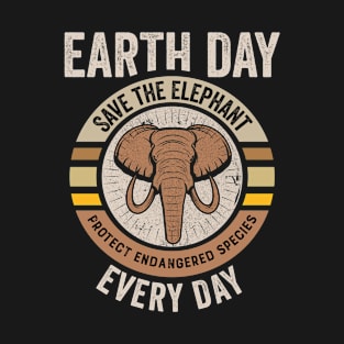 Save the Elephant protect endangered species Earth Day design T-Shirt