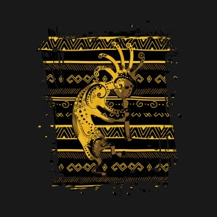 Native American Kokopelli - Ethno Border pattern 2 T-Shirt