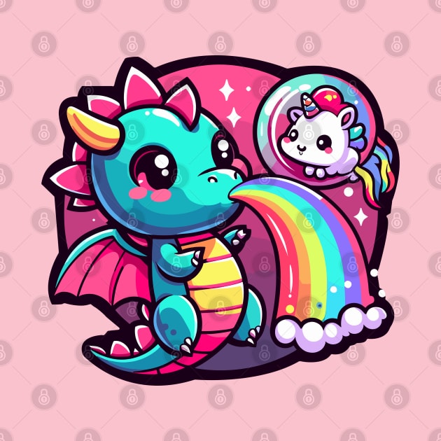 Rainbow Serenade: Baby Dragon's Magical Duo by diegotorres
