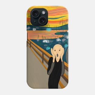 The Scream Art Parody on Climate Change Phone Case