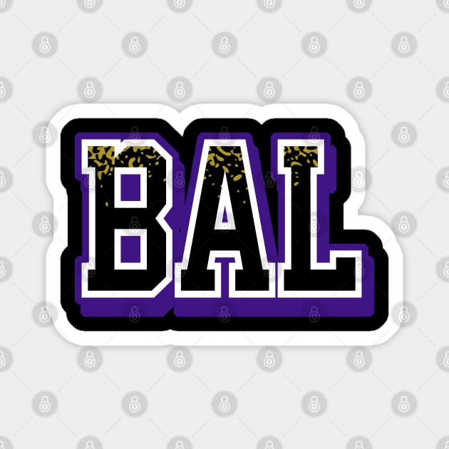 Baltimore Football Retro Sports Letters Magnet by funandgames