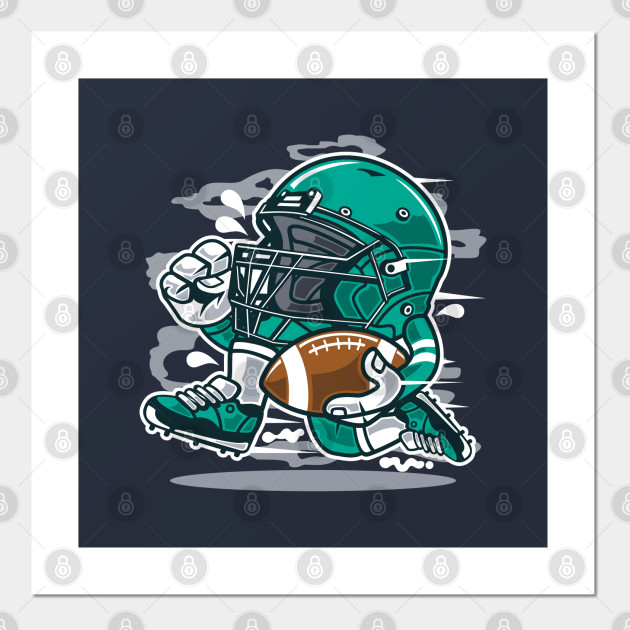 Football Series Football Player Helmet On The Run Football Posters And Art Prints Teepublic