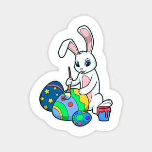Cute bunny painting Easter eggs - Easter Bunny Magnet