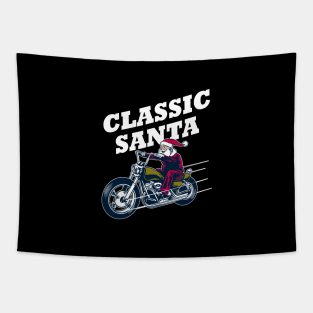 Motorcycle Classic Santa Gift for Daddy Christmas T-Shirt Tapestry