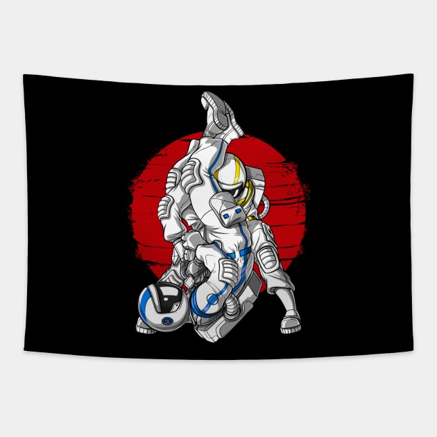 Astronaut Jiu-Jitsu Fighters Tapestry by underheaven