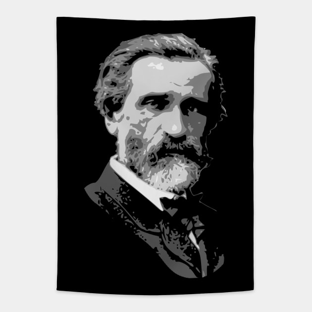 Giuseppe Verdi Black and White Tapestry by Nerd_art