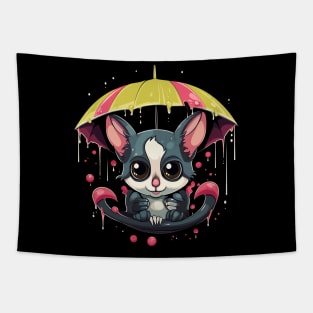 Sugar Glider Rainy Day With Umbrella Tapestry