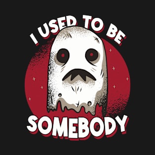 Funny Ghost "I Used to Be Somebody" // Halloween Pun Humor T-Shirt