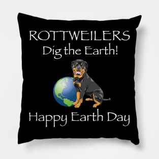 Rottweiler Earth Day Awareness T-Shirt Pillow