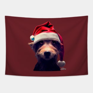 Grumpy Christmas Dog Tapestry