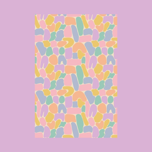 Colorful abstract shapes pattern in pastel tones by Natalisa