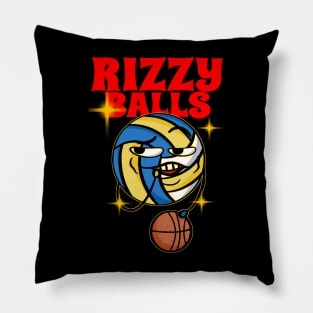 Funny Cute Rizz Balls Funny Sports Gen Z Internet Slang Sports Meme Pillow