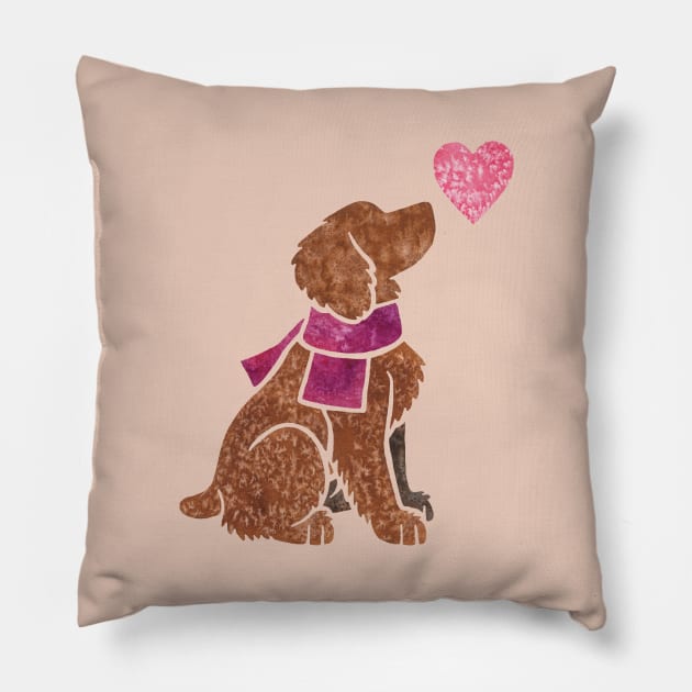 Watercolour Working Cocker Spaniel Pillow by animalartbyjess